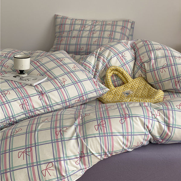 Children's bedding set with cute car bear design made of soft cotton blend