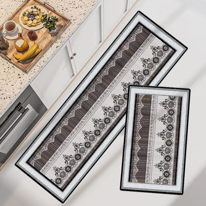 Marble-Pattern Kitchen Runner Mat Set Kalsten