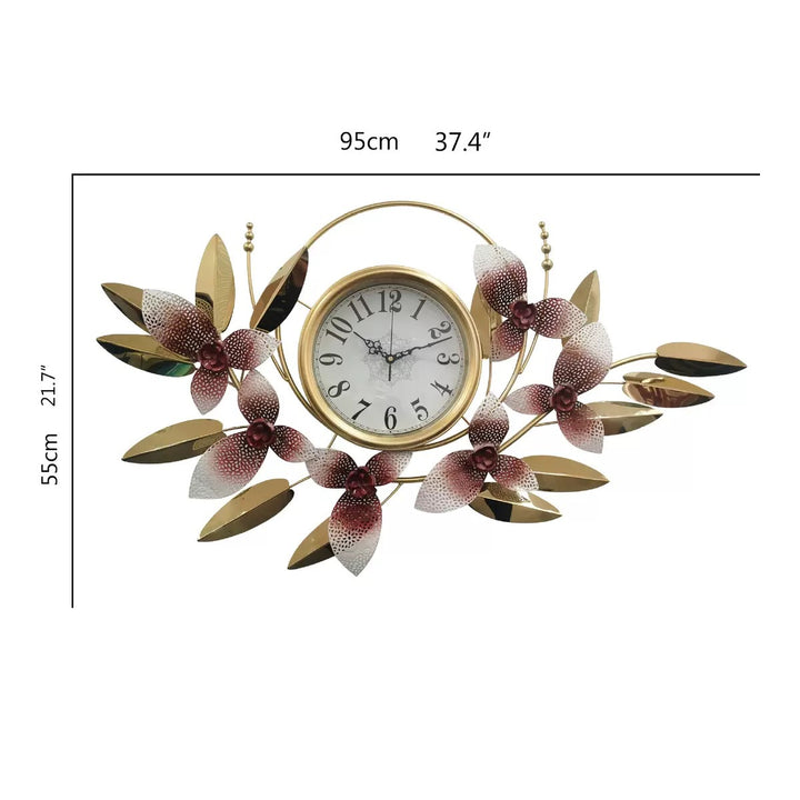 Decorative Metal Floral Wall Clock Kalsten