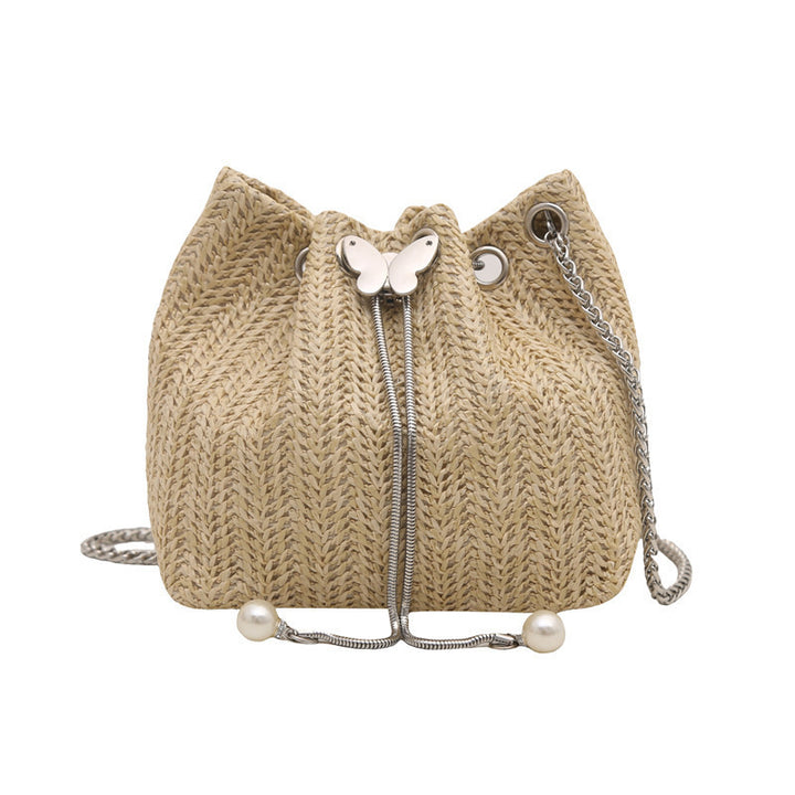 Elegant Woven Drawstring Mini Handbag Kalsten