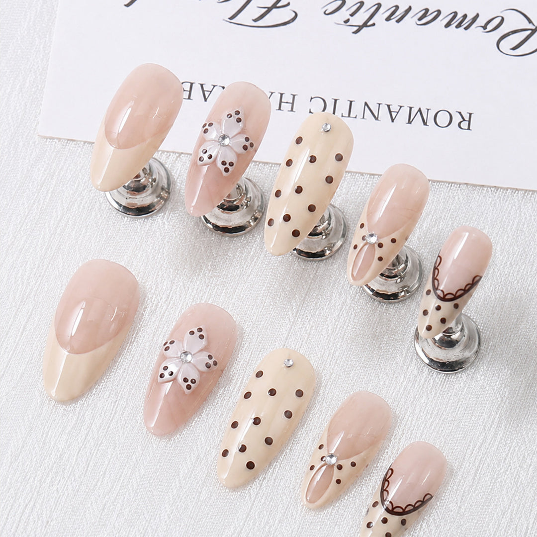 Elegant Floral Stiletto Press-On Nails