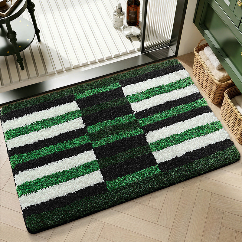 Plush Textured Zigzag Bath Mat Kalsten