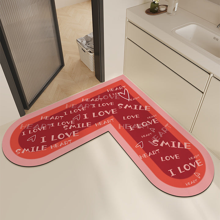 Modern Heart-Shaped Kitchen Mat Kalsten