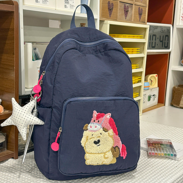Playful Animal-Theme Embroidered Backpack Kalsten