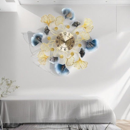 Elegant Ginkgo Leaf Decorative Wall Clock Kalsten