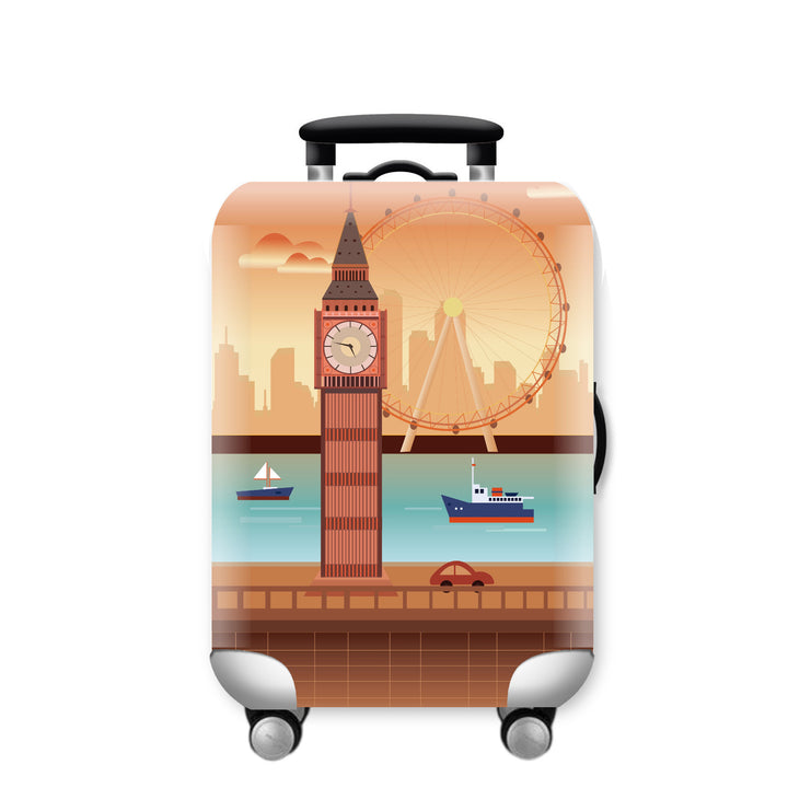 Unisex Hard Shell Travel Suitcase with Urban Skyline Design Kalsten