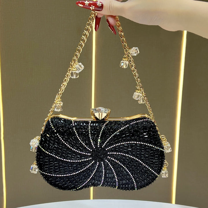 Sparkling Crystal-Studded Evening Handbag