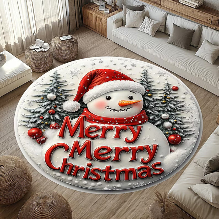 3D Christmas-Themed Area Mat