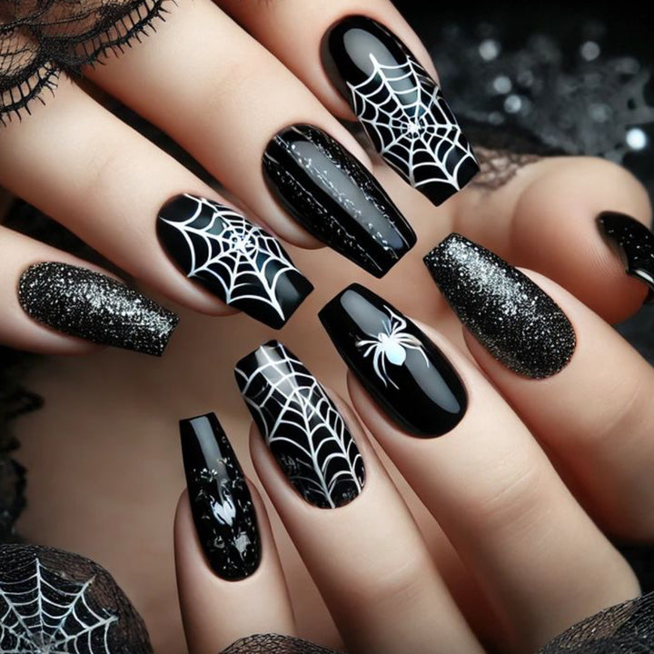 Spooky Spider Web Nail Art Extensions Kalsten