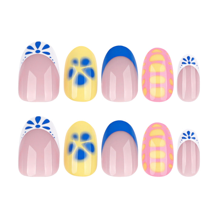 Artificial nail art with colorful summer design Kalsten