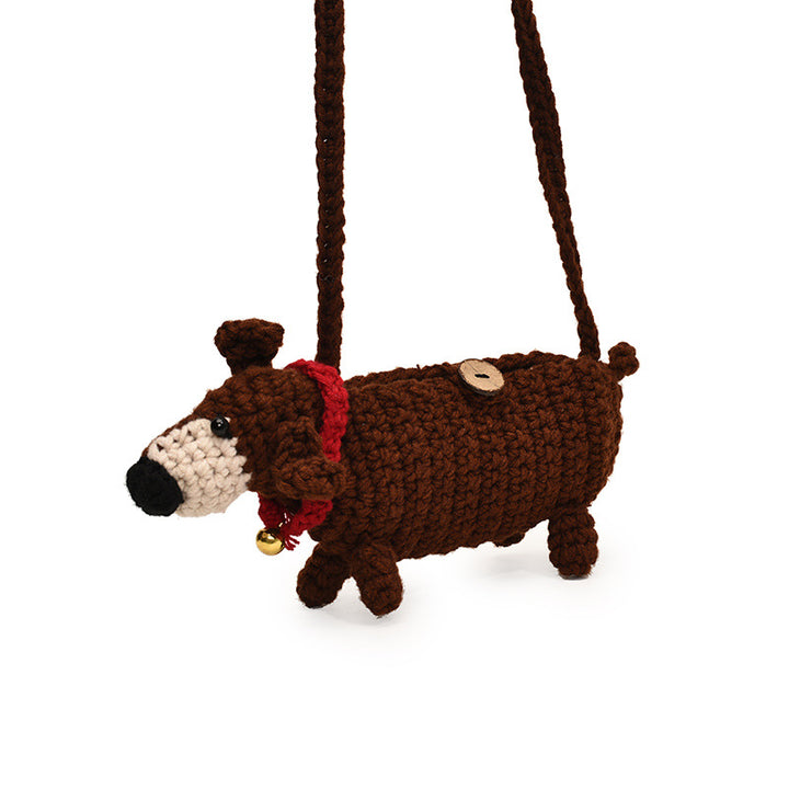 Adorable Crocheted Dog-Themed Crossbody Bag