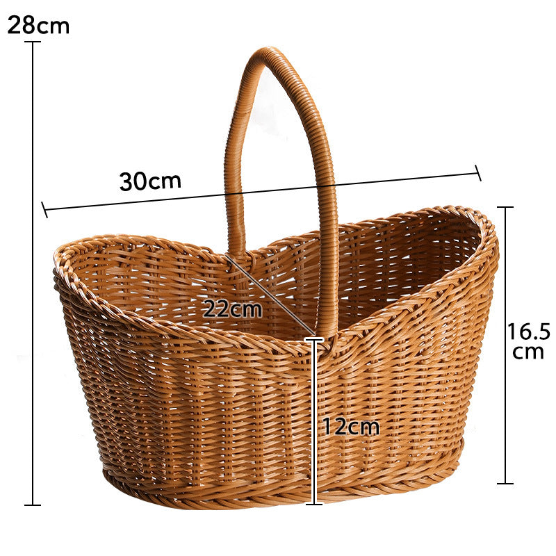Unisex basket with ergonomic handle and natural basket weave Kalsten