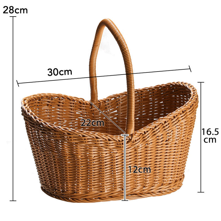 Unisex basket with ergonomic handle and natural basket weave Kalsten
