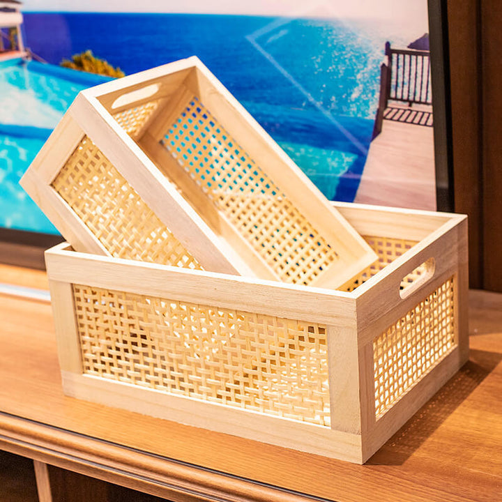 Natural Wood Storage Bin Kalsten