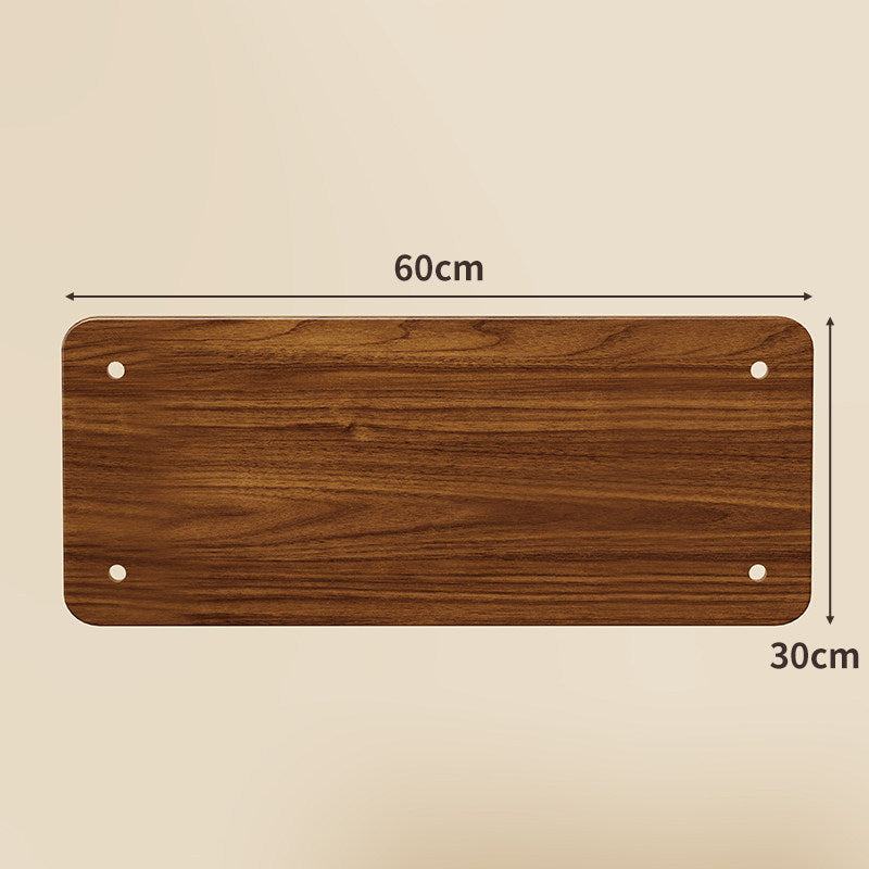 Compact Square Bamboo Shelf Panel with Rounded Corners and Pre-Drilled Mounting Holes