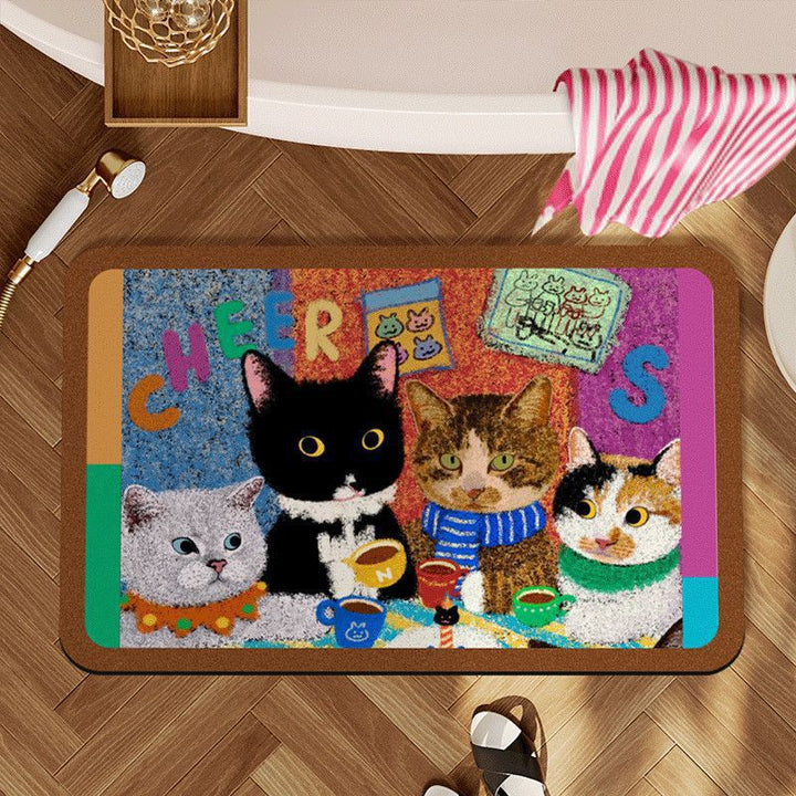 Decorative Cat-Themed Area Mat Kalsten