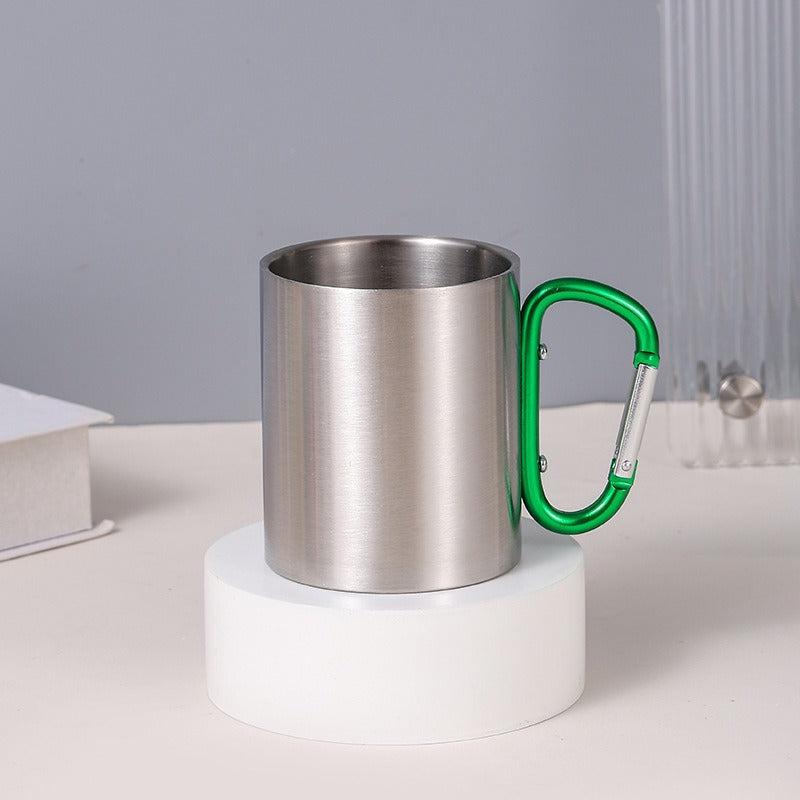 Women's Stainless Steel Coffee Mug with Carabiner Handle Kalsten