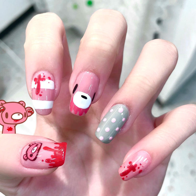 Whimsical Character-Themed Press-On Nail Art Set Kalsten