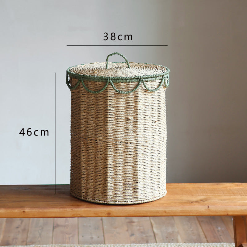 Handmade storage basket with lid Kalsten