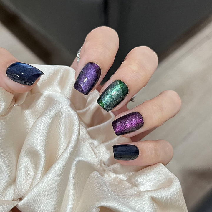 Elegant Long Press-On Nails Set with Artistic Tips Kalsten