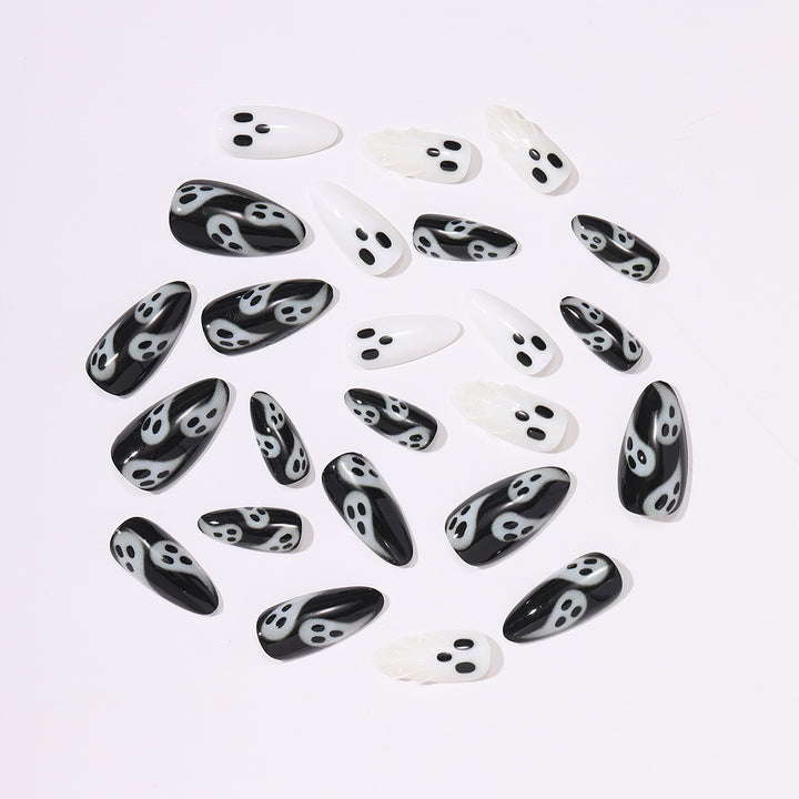 Halloween-Themed Press-On Nail Set with Ghost Designs Kalsten
