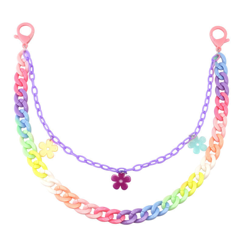 Fashionable chain belt with colorful pendants Kalsten