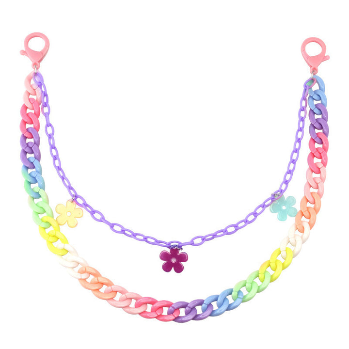 Fashionable chain belt with colorful pendants Kalsten