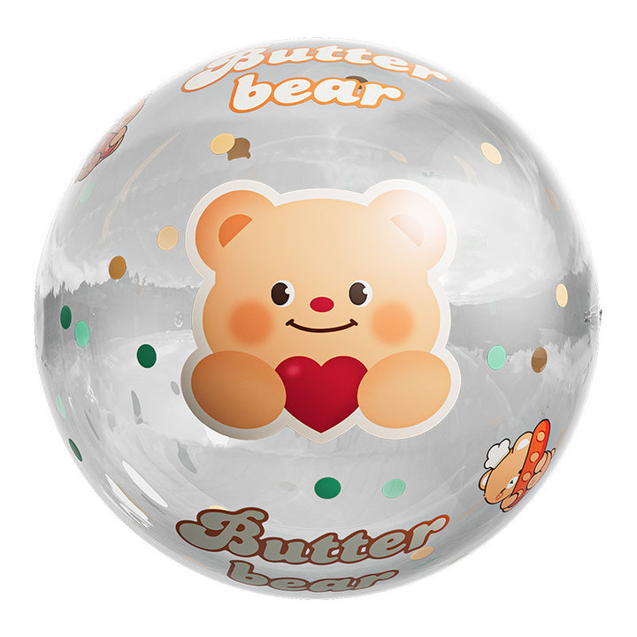 Unisex Inflatable Play Ball with Cheerful Bear Design Kalsten