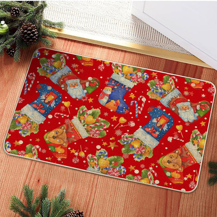 Christmas-Themed Cat Design Welcome Mat Kalsten
