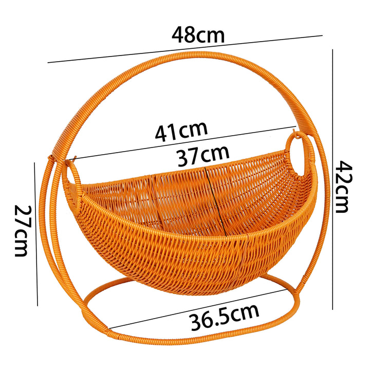 Modern Wicker Fruit Bowl with Stand Kalsten