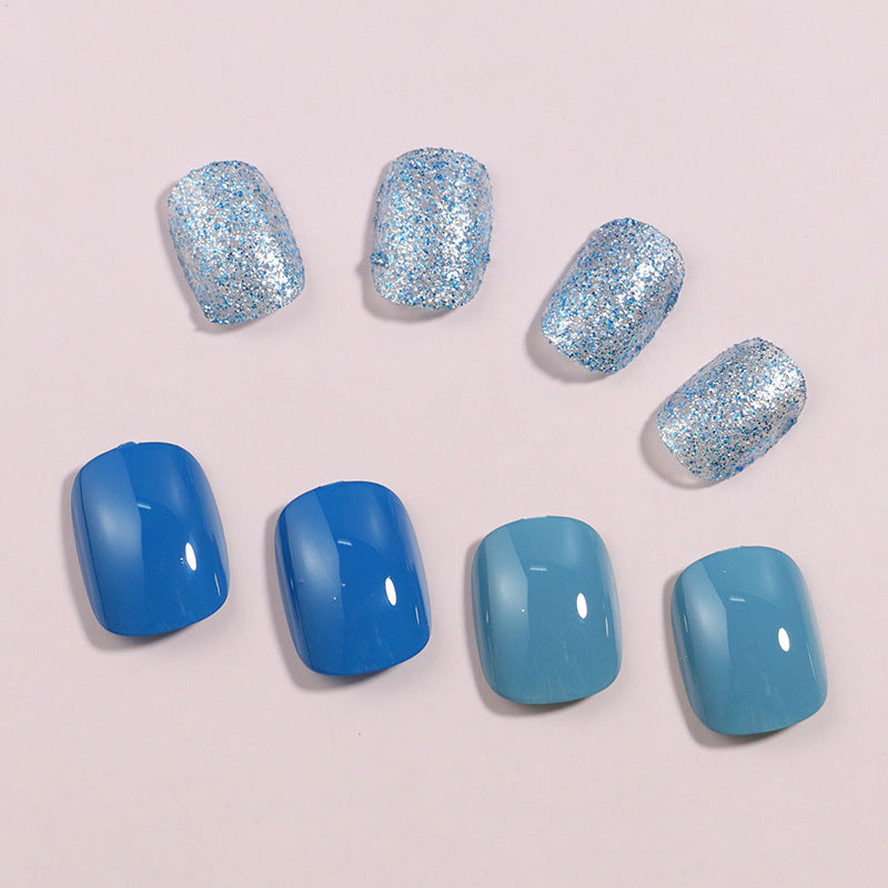 Artistic Press-On Nail Set with Sparkling Glitter Effect Kalsten