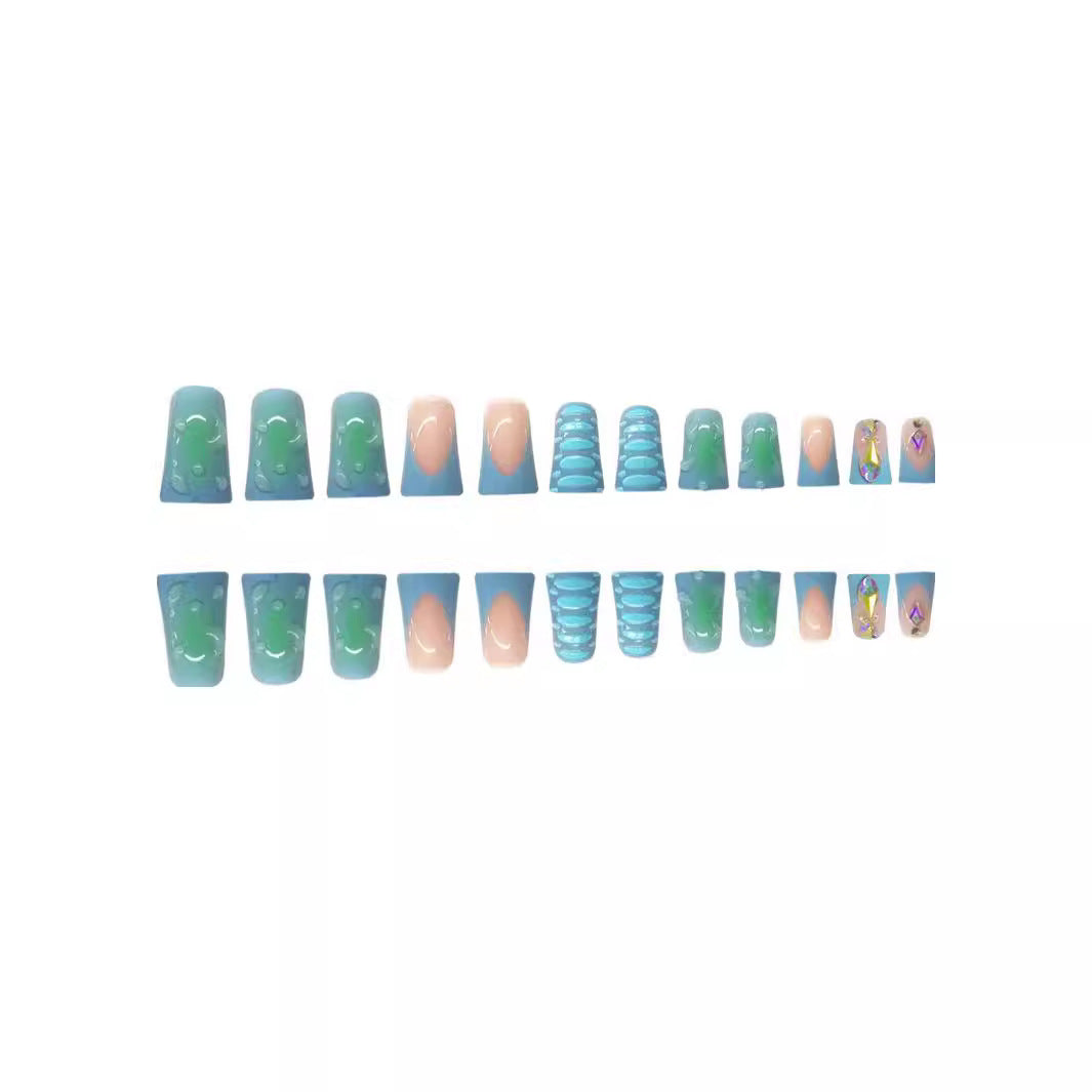 Decorative Long Acrylic Nail Enhancements Kalsten