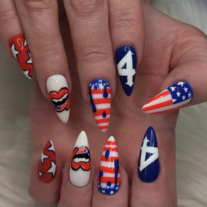 Artificial nails with creative patriotic design Kalsten
