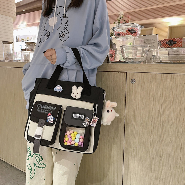 Whimsical Multi-Compartment Messenger Bag Kalsten