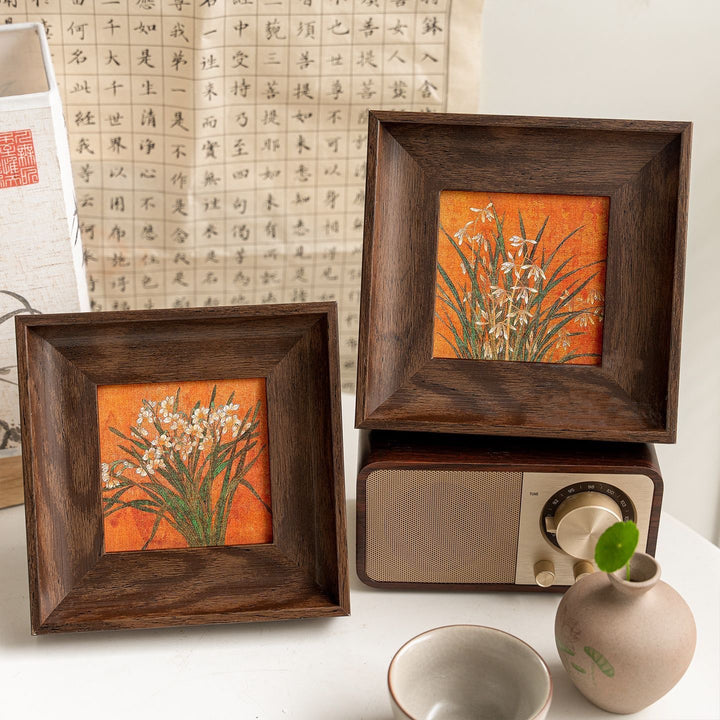 Artistic Framed Floral Print for Home Display