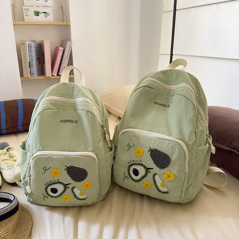 Stylish Embroidered Fruit-Themed Backpack Kalsten