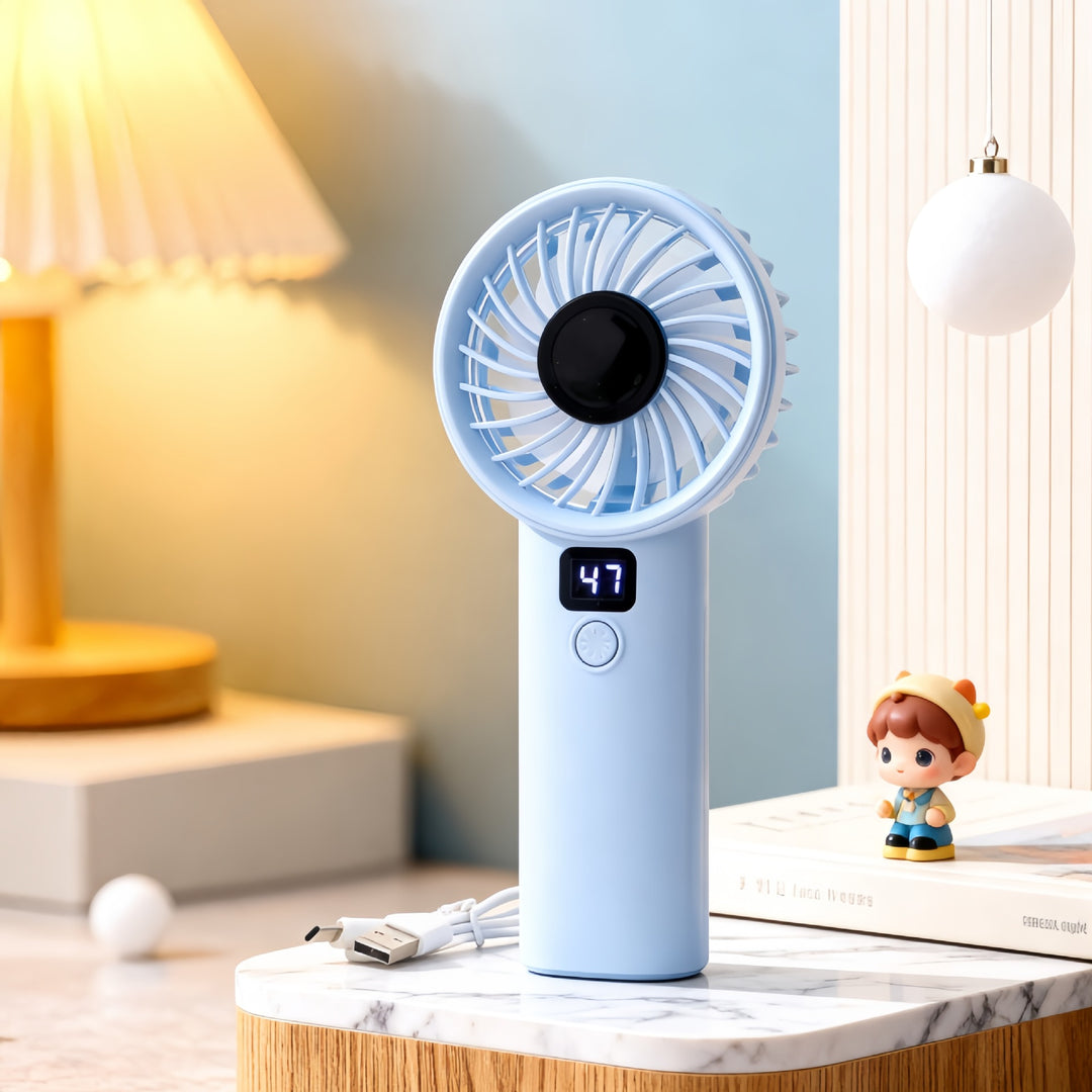 Ladies portable mini fan with digital speed display Kalsten