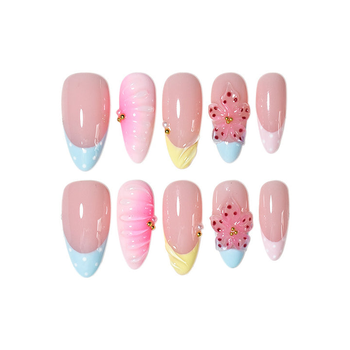 Artistic Floral Sculpted Nail Extensions Kalsten