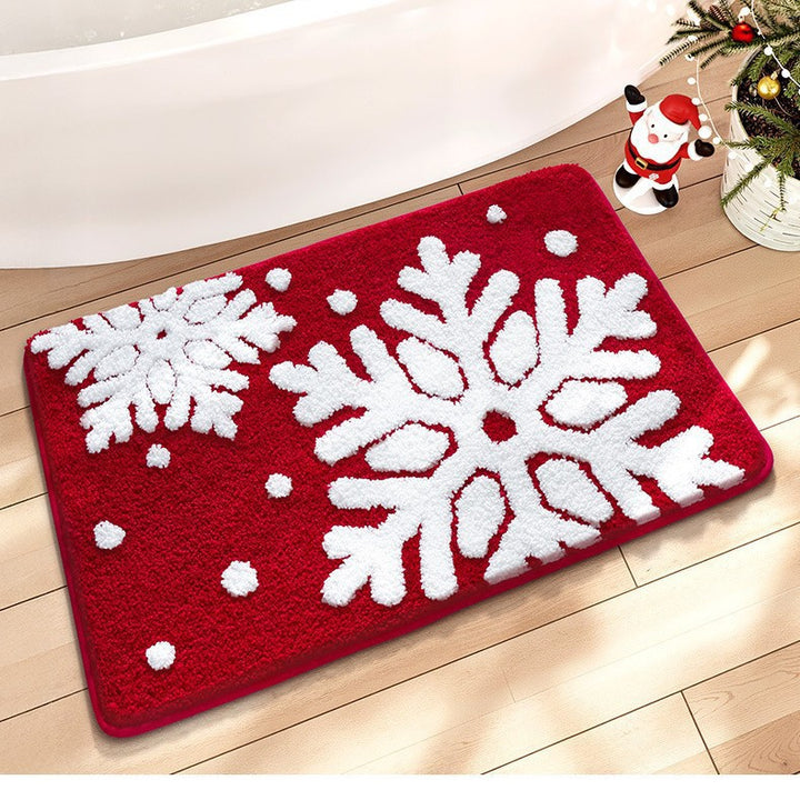 Festive Snowflake Bath Mat for Bathroom