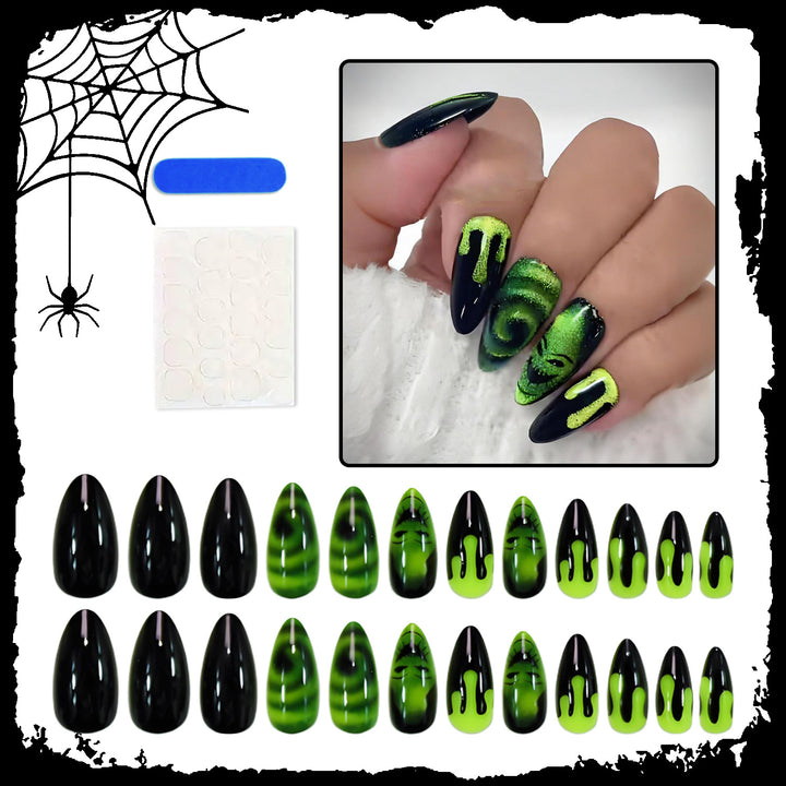 Artificial Nails Set with Creepy Halloween Designs Kalsten