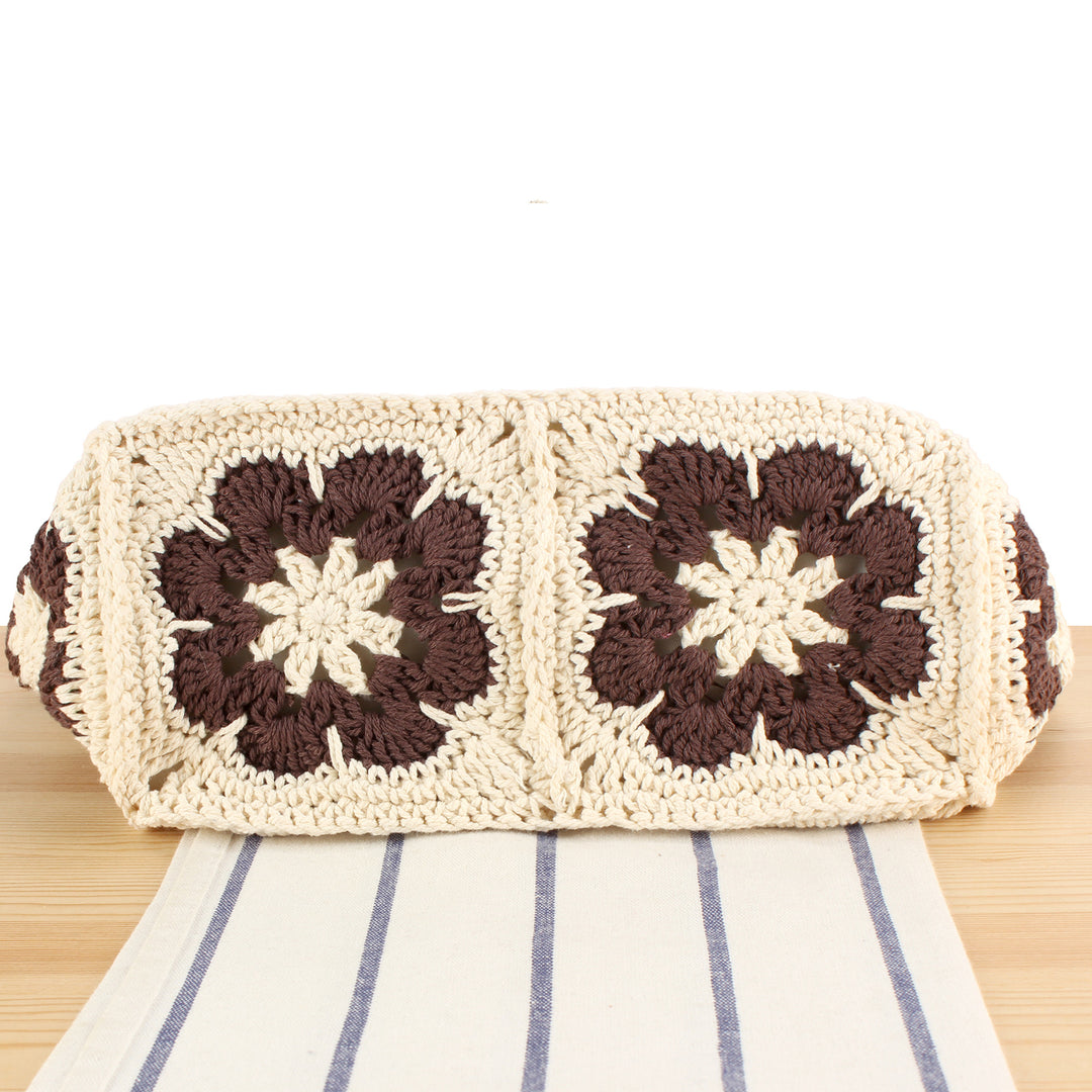 Hand-knotted shopping bag with floral design Kalsten