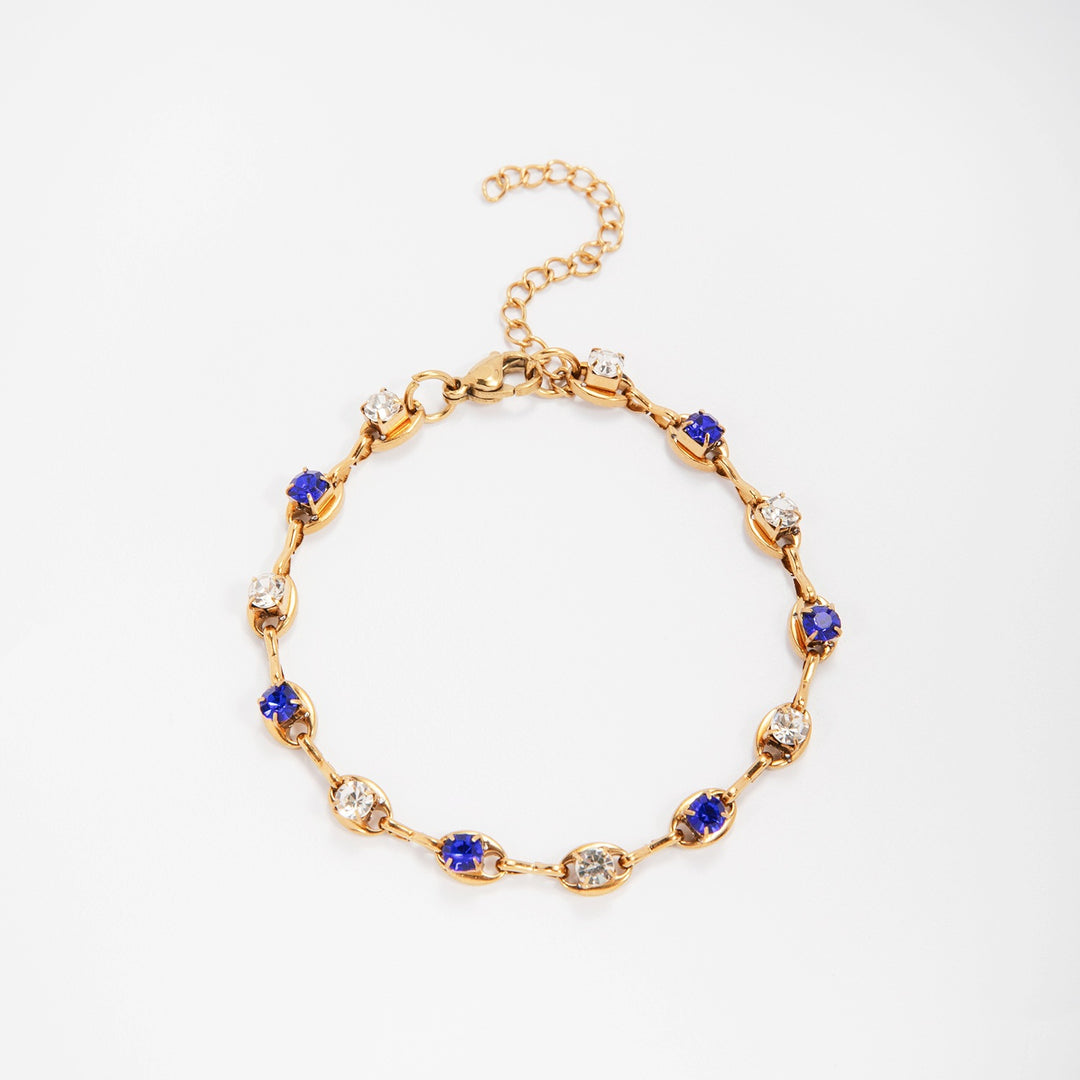 Elegant Gemstone Accent Link Bracelet Kalsten