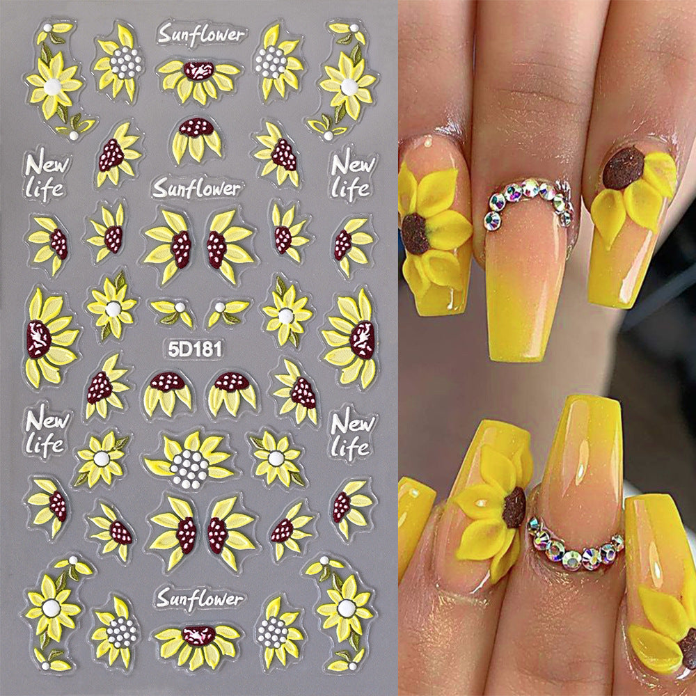Sunflower Nail Art Sticker Set