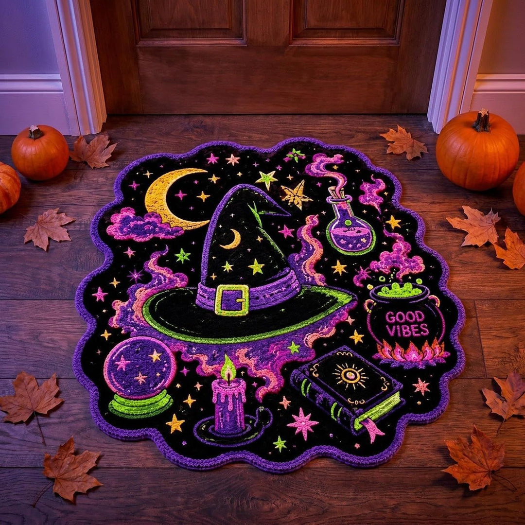 Artistic Halloween-Themed Floor Mat