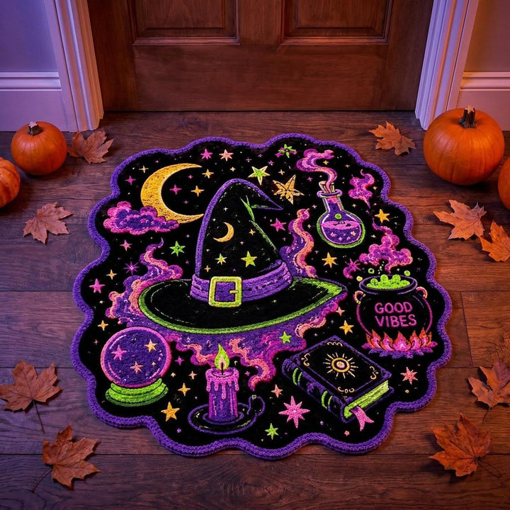 Artistic Halloween-Themed Floor Mat