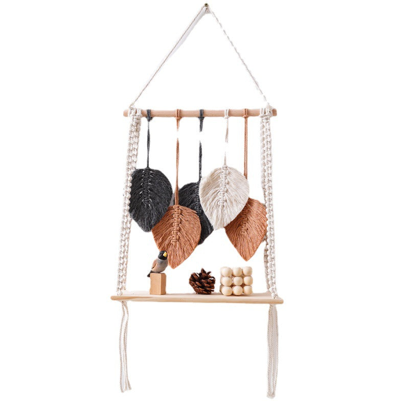 Bohemian Macrame Leaf Art Display Shelf Kalsten