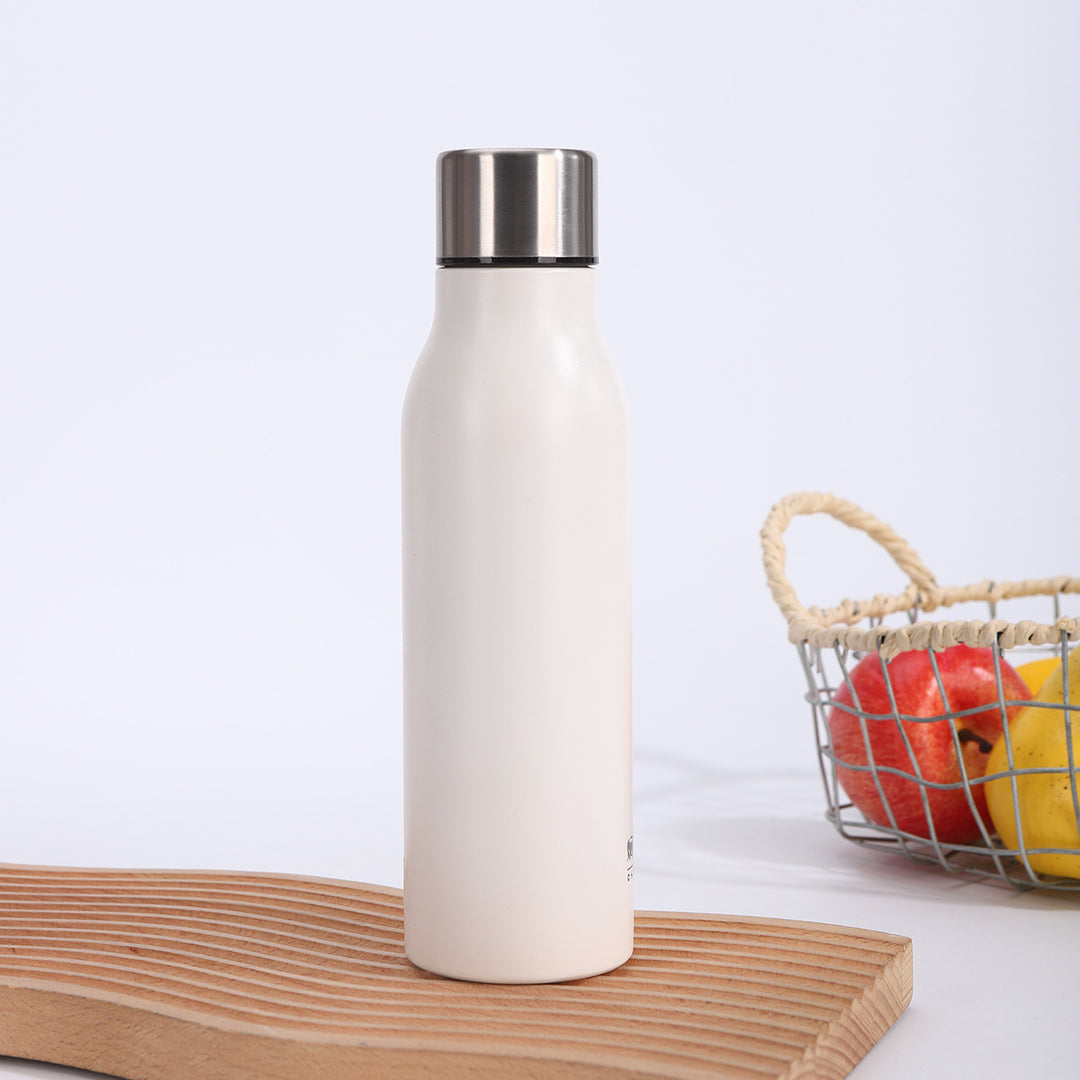 Double-Wall Vacuum Insulated Stainless Steel Slim Travel Bottle With Leakproof Screw Cap And Narrow Ergonomic Neck