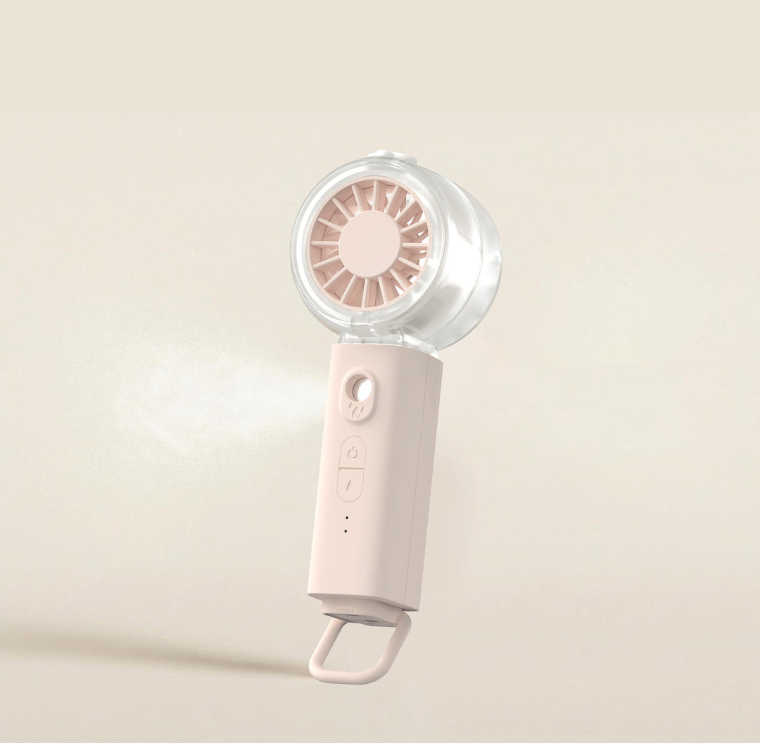 Unisex portable hand fan with mist spray, rechargeable battery and folding handle Kalsten