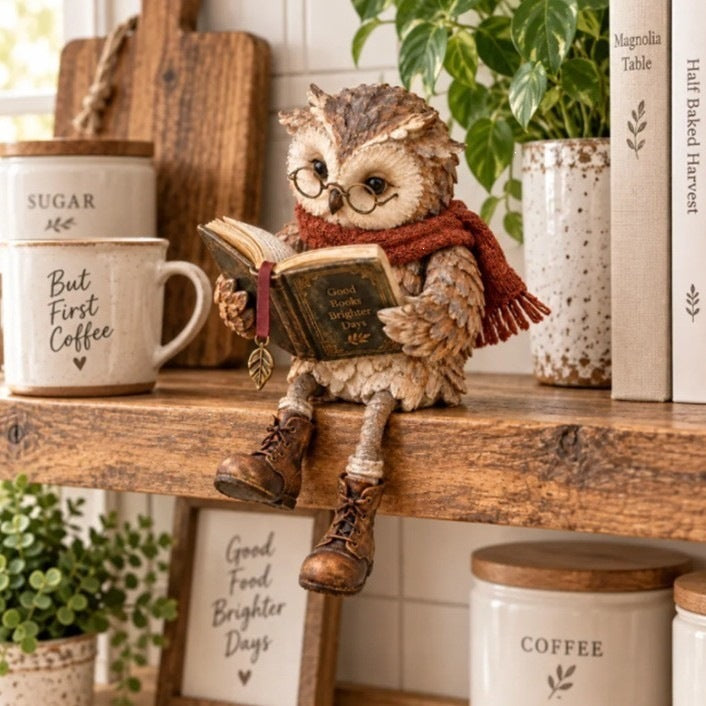 Figurine Reading Owl Kalsten