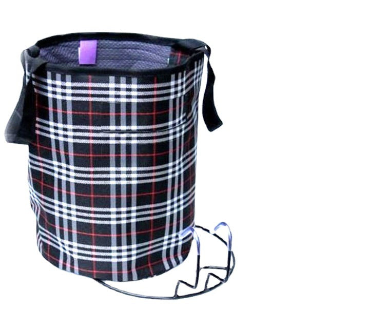 plaid climbing chalk bag with fleece lining brush holder and waist belt Kalsten